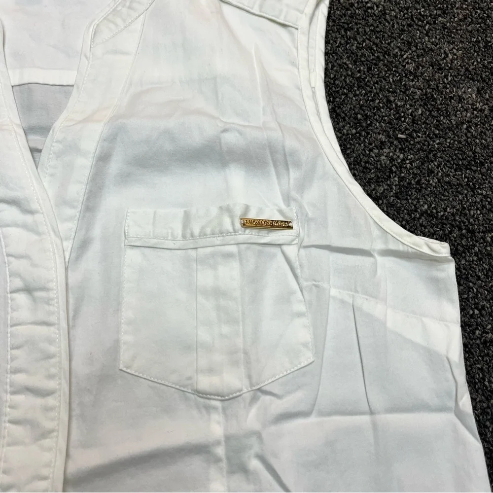 Michael Kors White Sleeveless Blouse